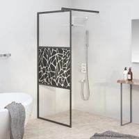 Inloopdouchewand met stenenmotief 80x195 cm ESG-glas zwart