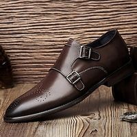 heren loafers slip-ons brogue monniksschoenen zakelijk brits heren kantoor carrière feest avond leren schoenen zwart bruin lente herfst Lightinthebox