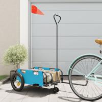 Fietstrailer oxford stof en ijzer blauw - thumbnail