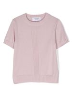 Thom Browne Kids t-shirt en laine vierge à col rond - Rose - thumbnail