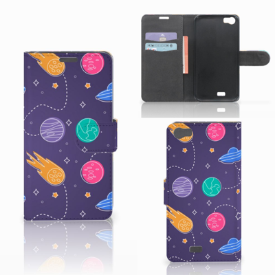 Wiko Lenny Wallet Case met Pasjes Space Wiko Lenny Wallet Case met Pasjes Space