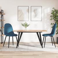 Eetkamerstoelen 2 st fluweel blauw - thumbnail