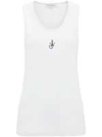 JW Anderson logo-embroidered cotton tank top - Blanc