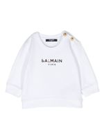 Balmain Kids sweat en coton à logo floqué - Blanc - thumbnail