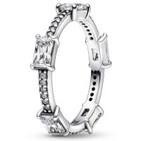 Pandora 192397C01 Ring Sparkling Rectangular Bars zilver-zirconia wit