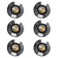 Grondspot LED Ø11 Rond RVS set (6-stuks)