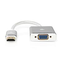 VGA-Adapter - HDMI Connector - VGA Female 15p - Verguld - Recht - Aluminium - Zilver - Cover Window Box