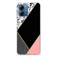 Motorola Moto G14 TPU Hoesje Zwart Roze Vormen