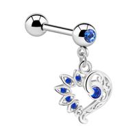 Jeweled Barbell with Charm Chirurgisch staal 316L / Belegde messing Barbells