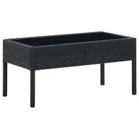 Tuintafel 75x40x37 cm poly rattan zwart - thumbnail