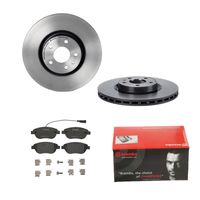 Remmenset, remschijf BREMBO, Remschijftype: Binnen geventileerd, Inbouwplaats: Vooras, u.a. für Fiat, Vauxhall, Opel