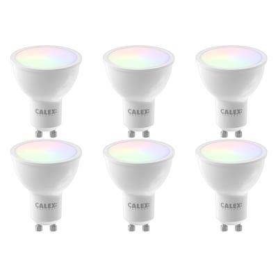 CALEX - LED Spot 6 Pack - Smart Reflectorlamp - GU10 Fitting - 5W - Aanpasbare Kleur CCT - RGB - Wit