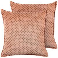 Beliani-RHODOCOMA -Sierkussen set van 2-Roze-45 x 45 cm-Fluweel