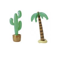 Opblaas hawaii decoratie set 2 stuks