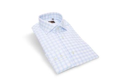 Circle Of Gentlemen Overhemd Floyd Lichtblauw Geruit Cutaway Slim Fit