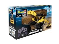 Revell Control RC Construction Vehicle Mini Digger I Schaal 1:18 I Afstandsbediening 2,4 GHz I Nauwkeurige bediening I Robuuste metalen componenten I Duurzame Li-Ion Batterij
