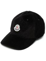 Moncler casquette en velours côtelé à patch logo - Noir - thumbnail