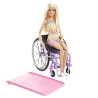 Mattel Fashionistas - Barbie met een paarse rolstoel #194 pop - thumbnail