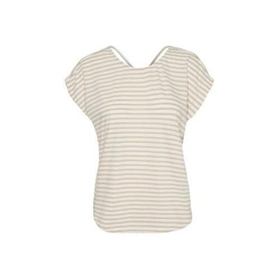 VERO MODA gestreepte top VMALONA van gerecycled polyester beige VERO MODA gestreepte top VMALONA van gerecycled polyester beige