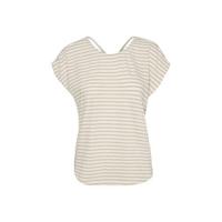 VERO MODA gestreepte top VMALONA van gerecycled polyester beige