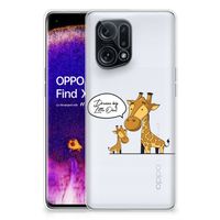 OPPO Find X5 Telefoonhoesje met Naam Giraffe - thumbnail