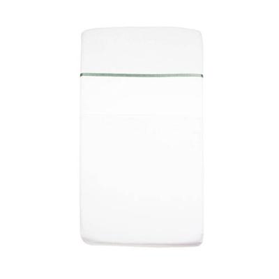 Briljant Baby ledikantlaken geweven stone green uni + bies band