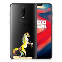 OnePlus 6 Telefoonhoesje met Naam Horse Color