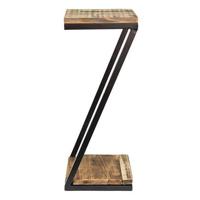 Clayre & Eef Plantentafeltje 18x18x45 cm Bruin Hout Ijzer