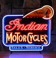 Indian Motorcycles Sales Service Neon 70 x 65 cm