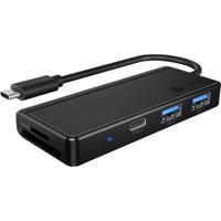 ICY BOX IB-HUB1423CR-C3, ext. USB 3.0 HUB mit Kartenleser, USB-C zu 2x USB-A, 1x USB-C, USB-C dockingstation Geschikt voor merk: Universeel Geïntegreerde