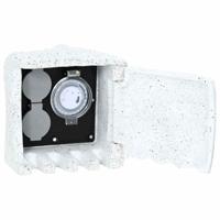 vidaXL Buitenstopcontact met Timer Imitatiesteen Buiten Stopcontact Tuin