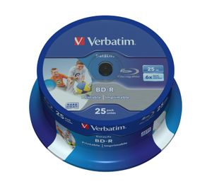 Verbatim 43811 Blu-ray BD-R SL disc 25 GB 25 stuk(s) Spindel Bedrukbaar, Antikras-coating