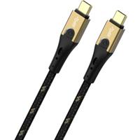 Oehlbach USB-kabel USB 3.2 Gen2 (USB 3.1 Gen2) USB-C stekker, USB-C stekker 1.00 m Zwart/goud D1C9531 - thumbnail