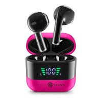 Music Sound, Spark TWS Bluetooth-hoofdtelefoon, draadloos, led-display, 30 uur afspeeltijd, automatische koppeling, touch-bediening op de oordopjes, roze