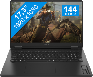 OMEN by HP 17-db0970nd AMD Ryzen™ 7 8845HS Laptop 43,9 cm (17.3") Full HD 16 GB DDR5-SDRAM 512 GB SSD NVIDIA GeForce RTX 4070 Wi-Fi 6 (802.11ax) Windows 11 Home Zwart