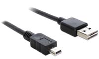 DeLOCK 5m USB 2.0 A - mini USB m/m USB-kabel USB A Mini-USB A Zwart