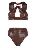 The Attico bikini en cuir artificiel - Marron - thumbnail