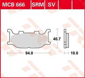 TRW Remblokken, en remschoenen voor de moto, MCB666SRM Sinter maxi scooter