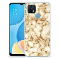 OPPO A15 TPU Siliconen Hoesje Marmer Goud - thumbnail