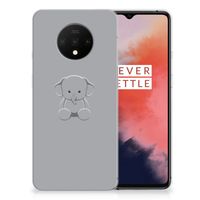 OnePlus 7T Telefoonhoesje met Naam Grijs Baby Olifant - thumbnail