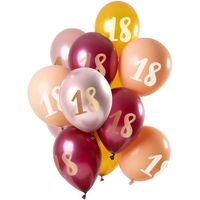 Ballonnen Set 18 Jaar Roze/Goud Premium - 12 Stuks - thumbnail