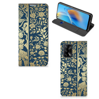 OPPO A74 4G Smart Cover Beige Flowers - thumbnail