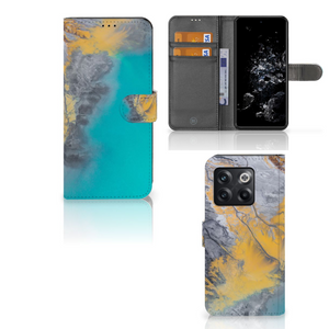 OnePlus 10T Bookcase Marble Blue Gold