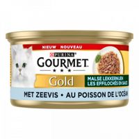 Gourmet Gold Malse Lekkernijen met zeevis natvoer kat (24x85 g) 2 trays (48 x 85 g)