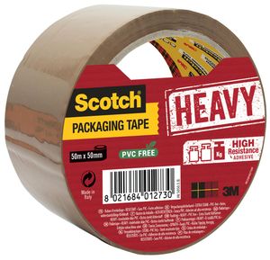 Scotch verpakkingsplakband Heavy, ft 50 mm x 50 m, bruin, per stuk