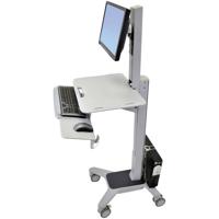 Ergotron WorkFit-C TV-wagen 1-voudig 25,4 cm (10) - 55,9 cm (22) Grijs In hoogte verstelbaar, Toetsenbordhouder, Kantelbaar, Roteerbaar - thumbnail