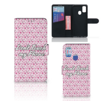 Samsung Galaxy M21 | M30s Portemonnee Hoesje Flowers Pink DTMP - thumbnail