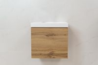 Sanigoods Minimo toiletmeubel 40cm dakota oak met mat witte fontein zonder kraangat - thumbnail