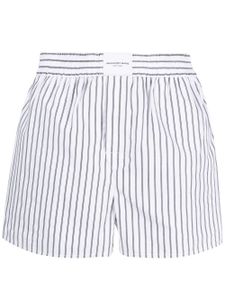 Alexander Wang short en popeline rayé à patch logo - Blanc