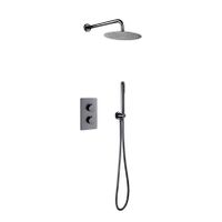 Creavit Aloni inbouw regendoucheset thermostatisch 2 weg gunmetal - thumbnail